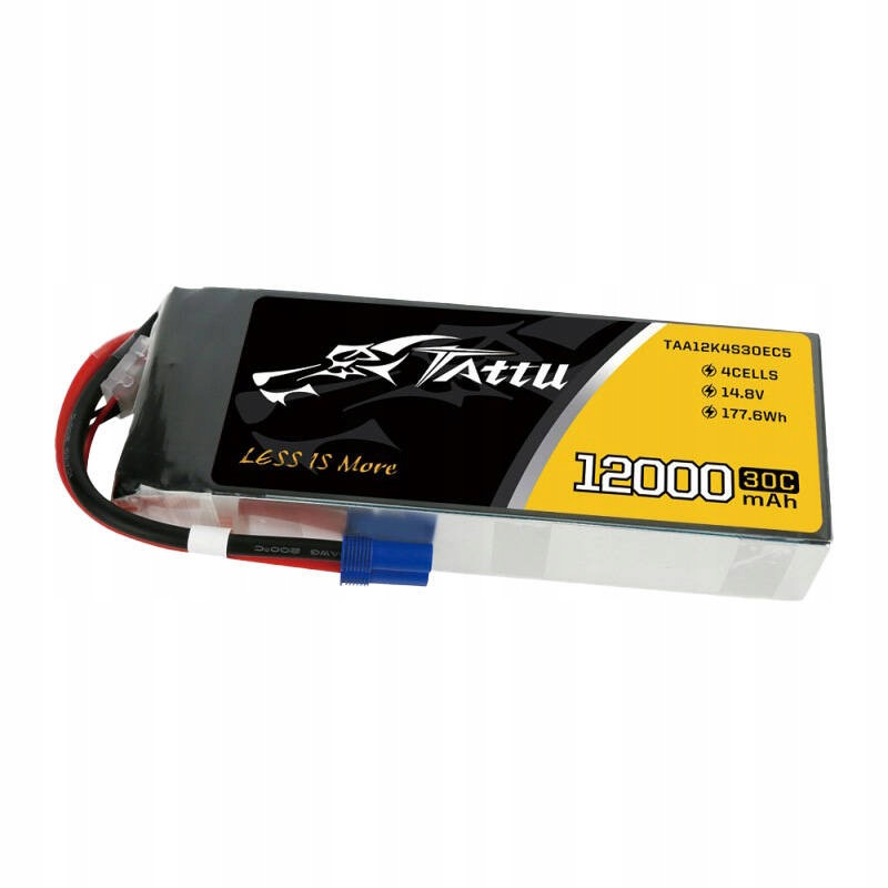 Tattu Výkonná Akumulátor Baterie 12000MAH 14.8V 30C 4S1P Lipo EC5