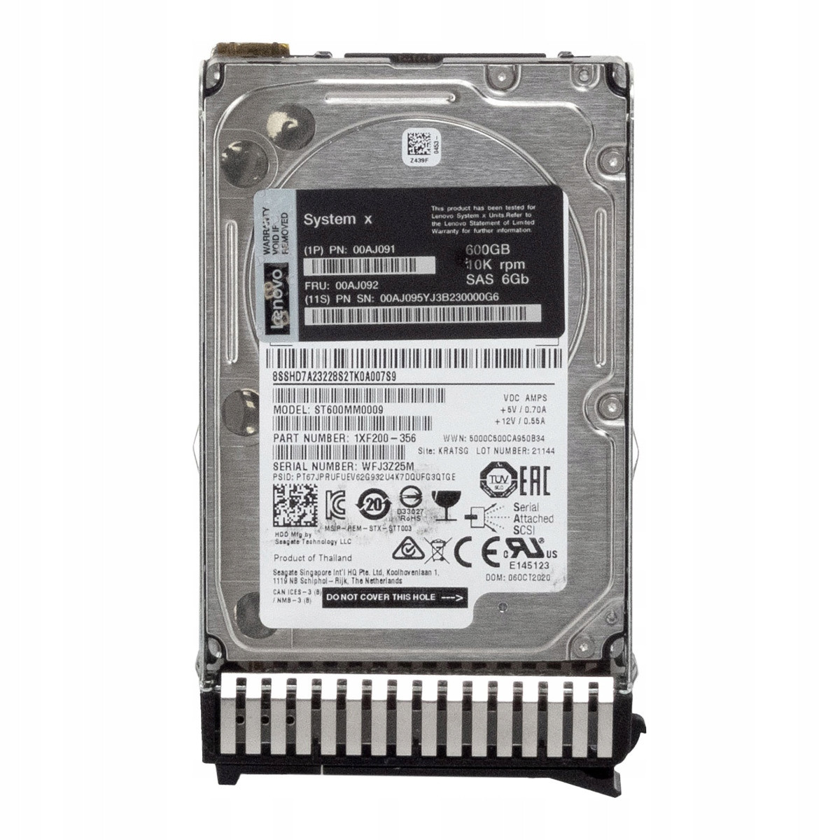 Lenovo 00AJ092 00AJ091 600GB 10K 64MB SAS-2 2,5'' ST600MM0009