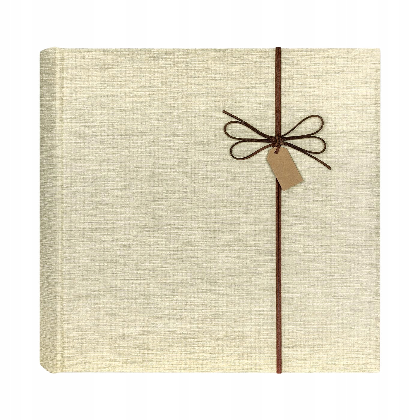 Fotoalbum vlepeno 100 bílých stran 32x32 krémová s mašlí