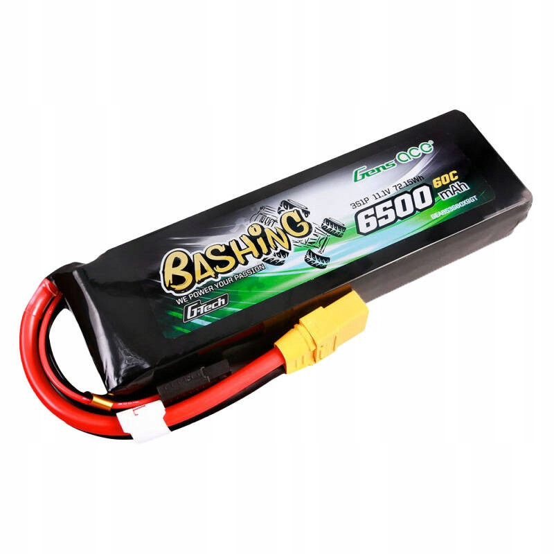 Gens Ace Výkonná Akumulátor Baterie Lipo 6500MAH 11.1V 60C 3S1P Konektor XT90