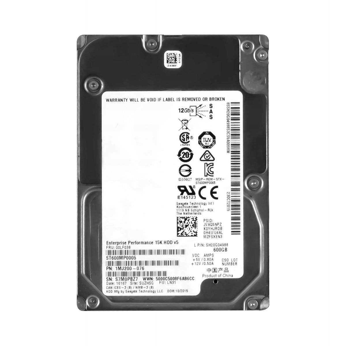 Lenovo 00LF038 600GB 15K 128MB SAS-3 2,5'' ST600MP0005