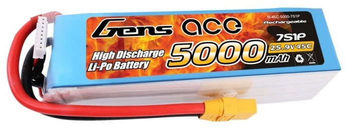 Gens Ace Akumulátor Lipo 500MAH 25,9V 45C 7S1P XT90 Baterie Pro Rc Modely