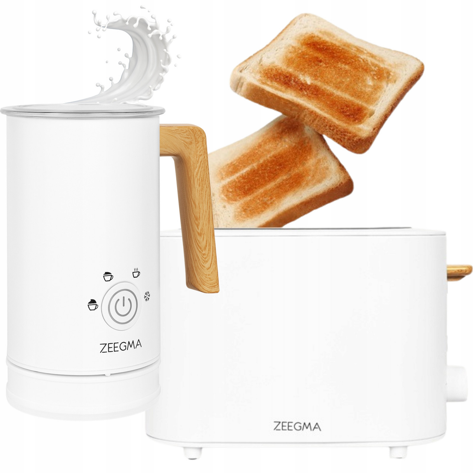 Toustovač Elektrický Sendvičovač 820W Napěňovač Mléka Elektrický Bílý