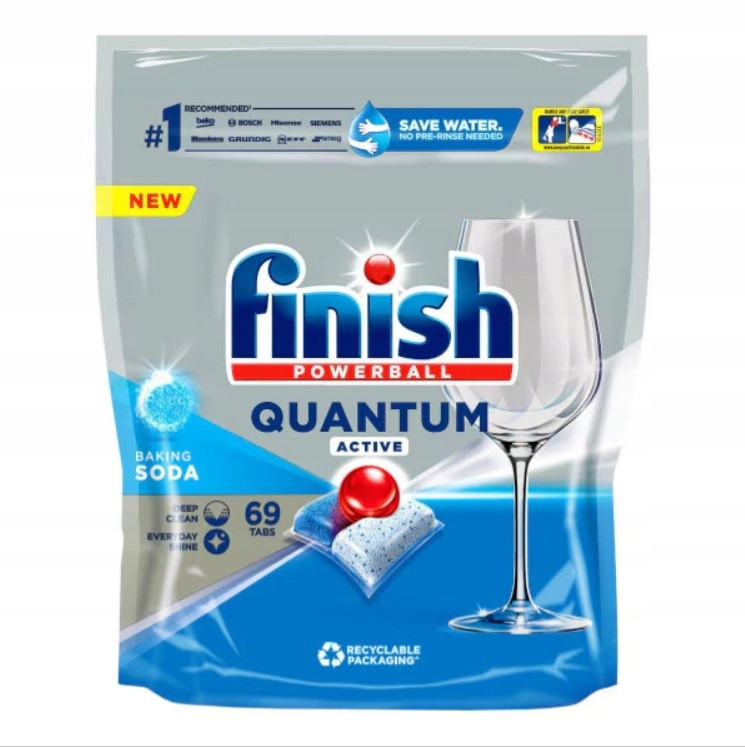 Finish Powerball Quantum Active Baking Soda Tablety do myčky 69 ks