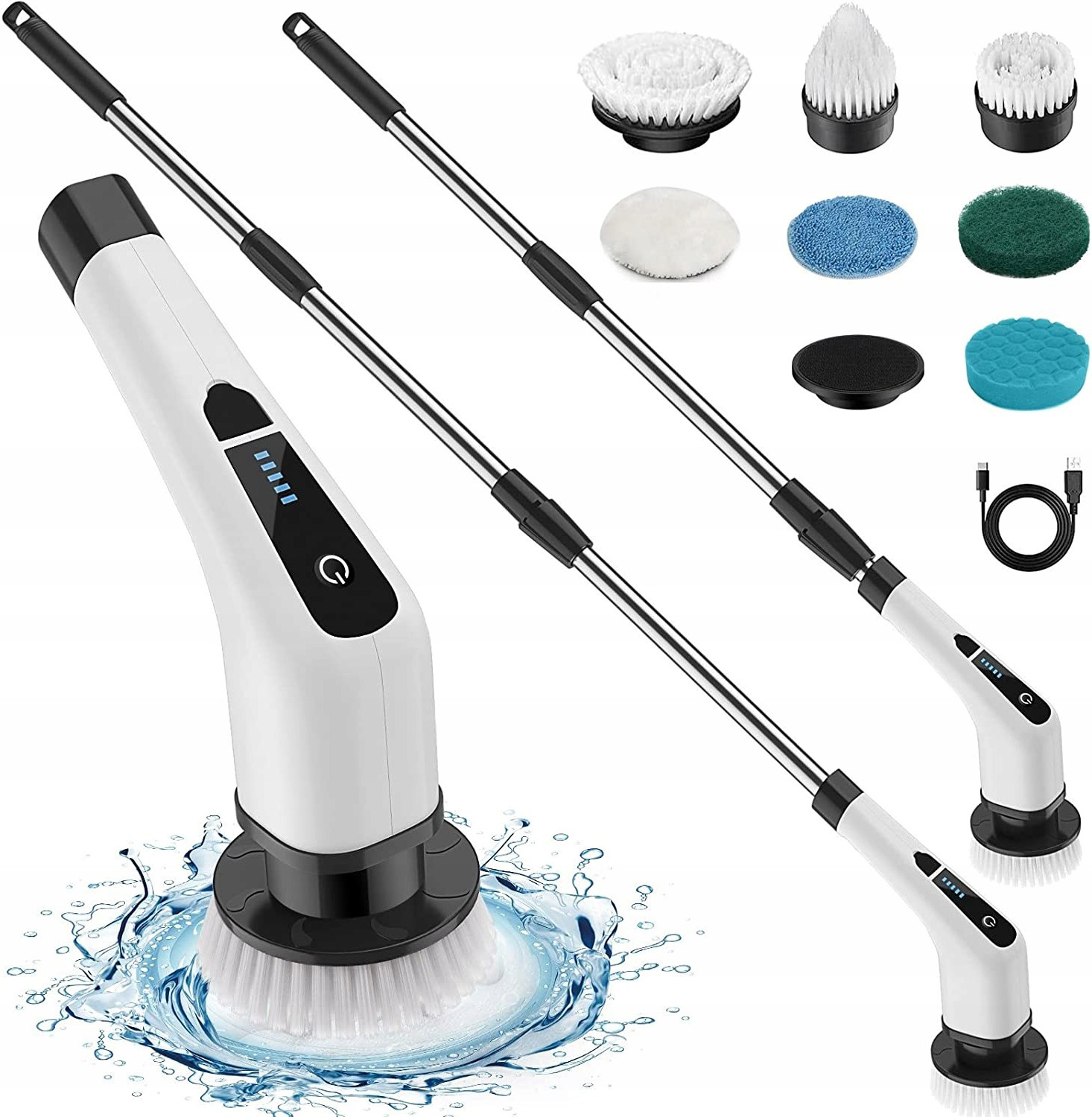 Nastavitelný elektrický kartáč Sada 8x na mytí