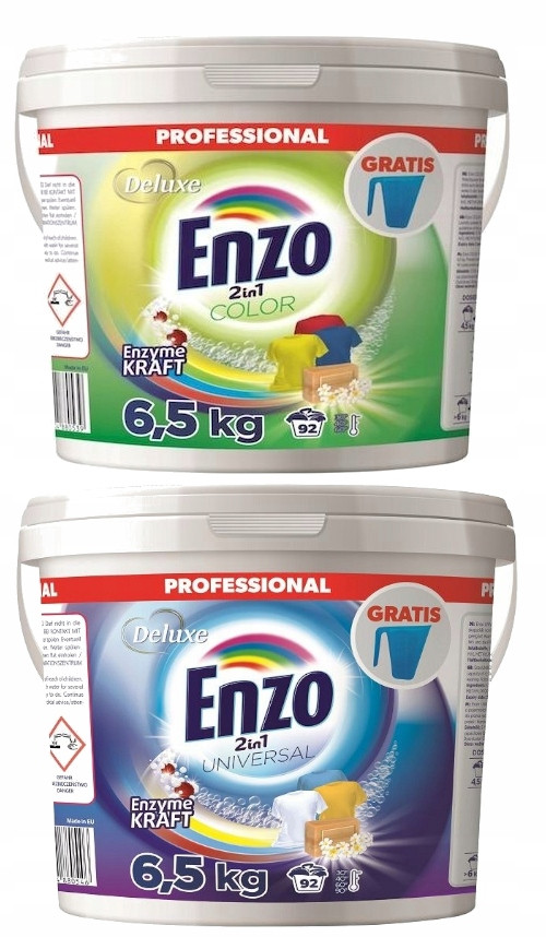 Deluxe Enzo prášek Color+universal 13kg 184 praní Kyblík +Odměrka De