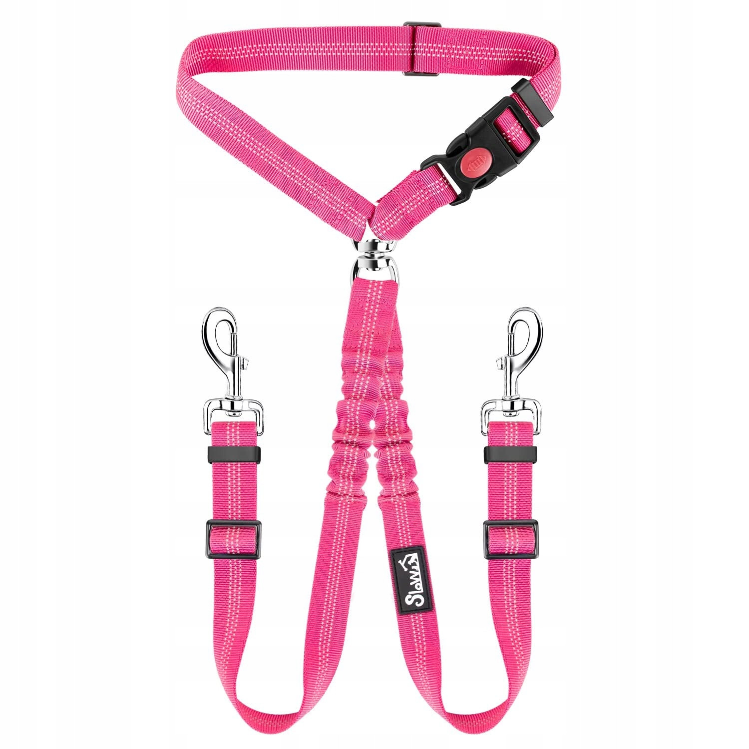 Slowton Dvojitý pás do auta pro psy 2v1 Bez zamotání