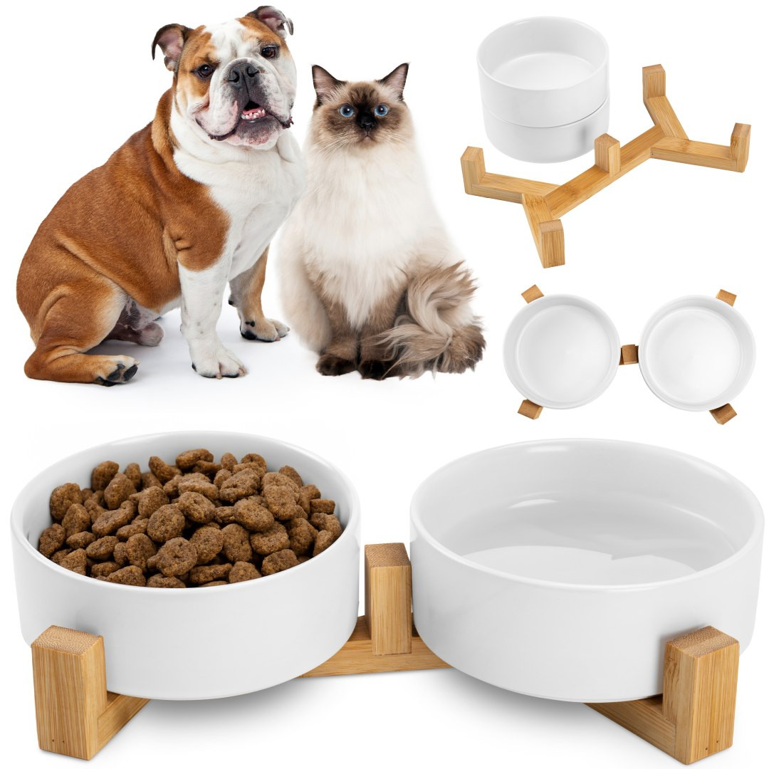 Keramické misky pro psa 400ml 2x Jax bílé