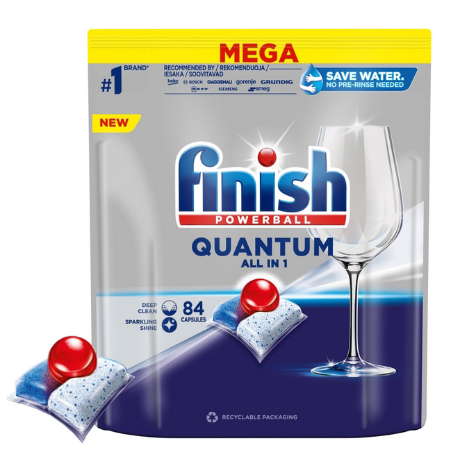 Finish Kapsle Quantum ALL-In-1 Na Mytí Fresh Bez Namáčení 84 Kapsle