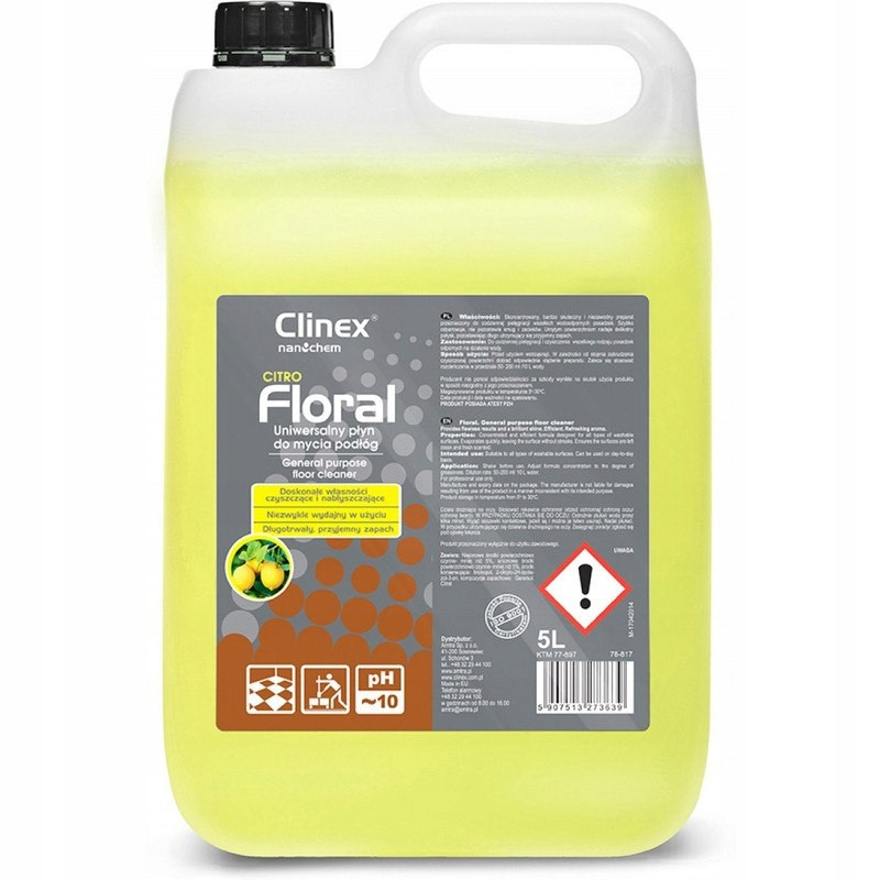 Tekutý prostředek Clinex Floral Citro 5L (na mytí podlah)