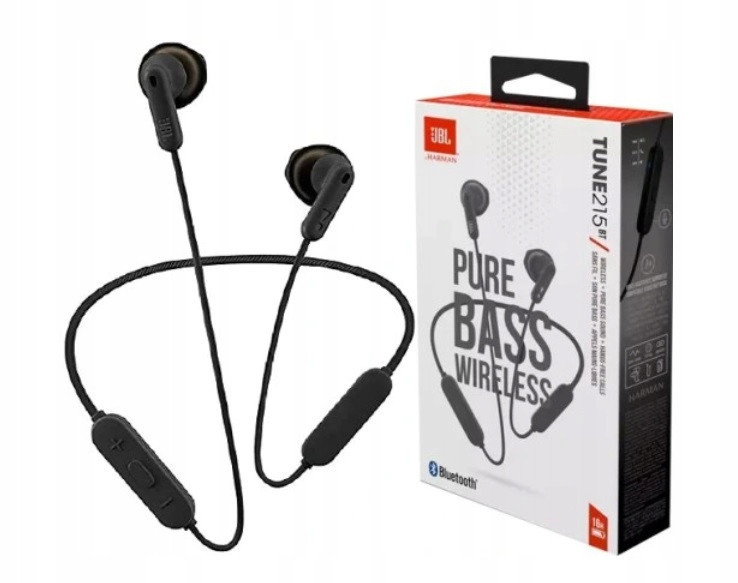 Černá Bezdrátová Sluchátka Jbl Tune 215 BT-16H Provozu Pure Bass Do Uší