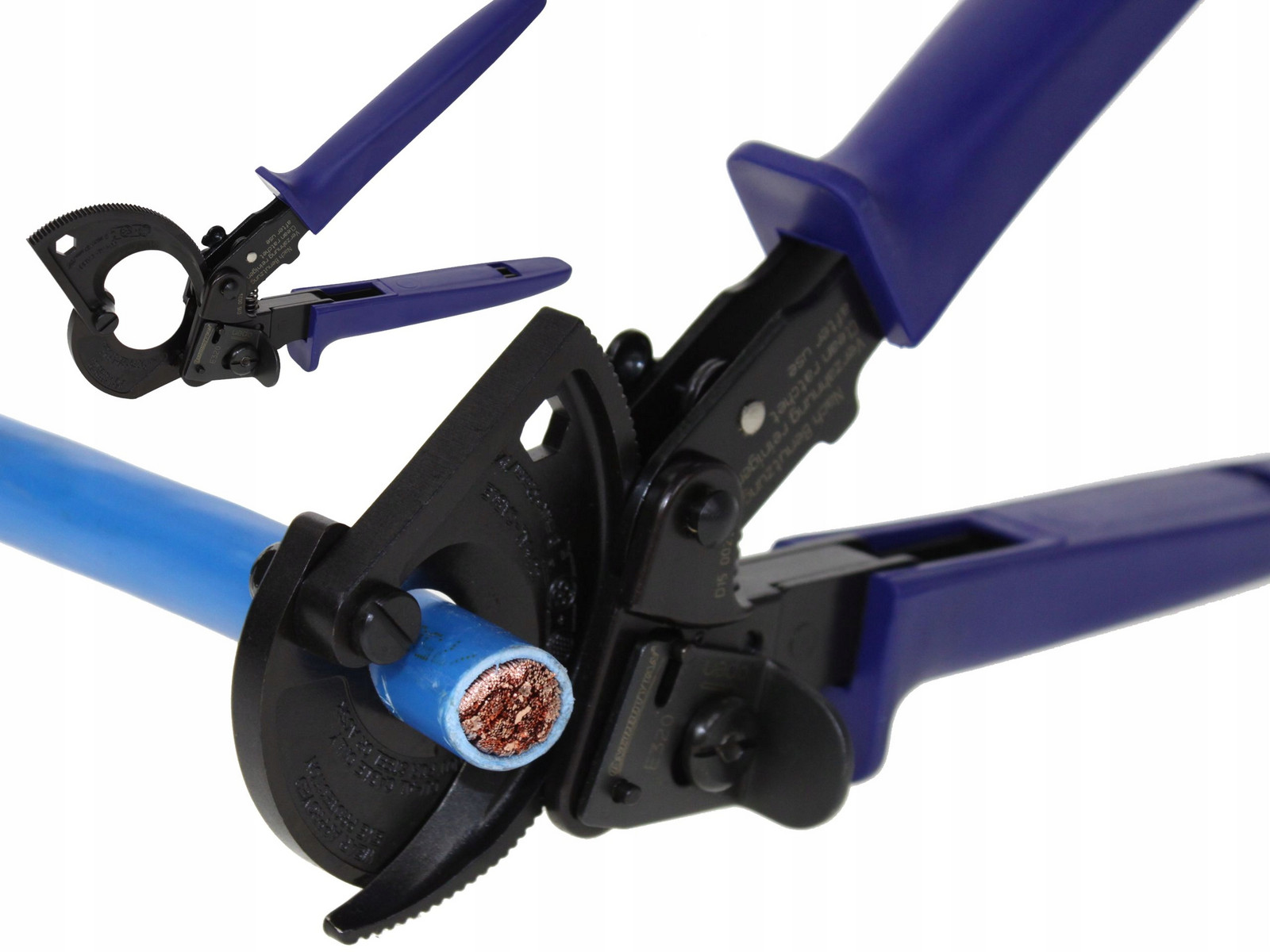 Ráčnové Nůžky Na Kabely Energotytan Made In Germany 240mm2 FI32mm