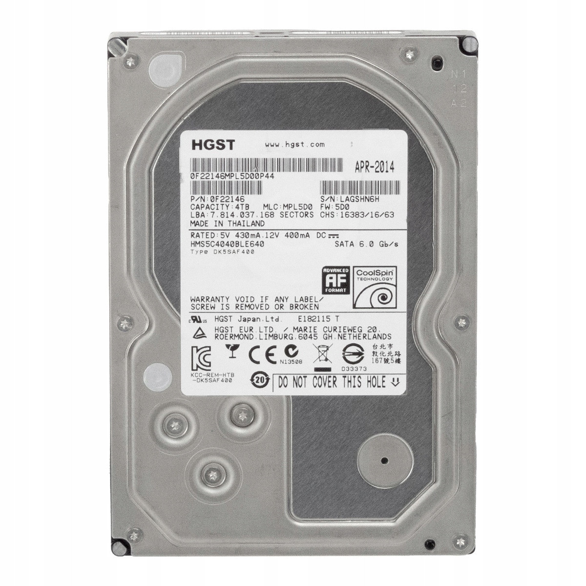 Hgst MegaScale DC 4000.B 4TB 5.7K 64MB Sata III 3.5'' HMS5C4040BLE640