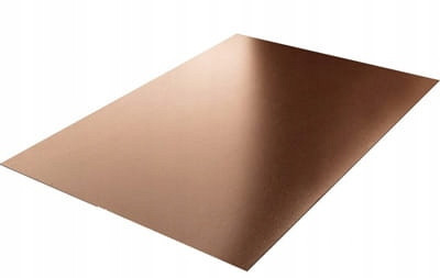 Cu plech, měkký 200x100mm, gr. 5.0mm s fólie