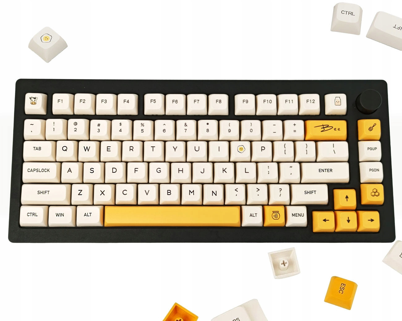 Honey Milk Custom Keycaps Set Space Esc White Barevné Switch Keycap Puller