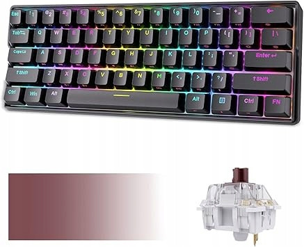 Kemove Shadow DK61 60% mechanická herní klávesnice s Rgb podsvícením