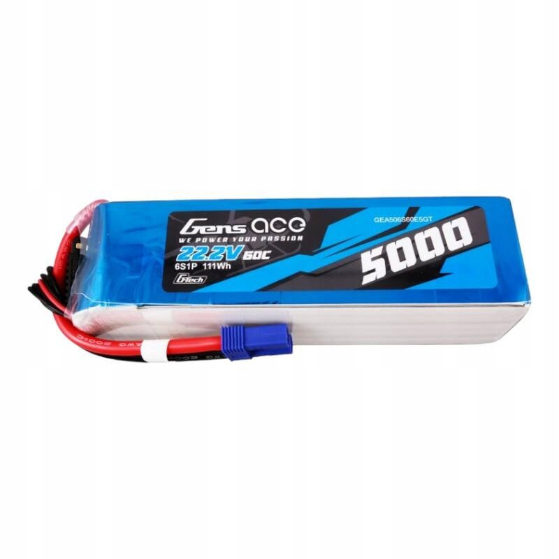 Gens Ace Výkonná Akumulátor Lipo G-tech 5100MAH 80C 22.2V 6S1P Konektor EC5