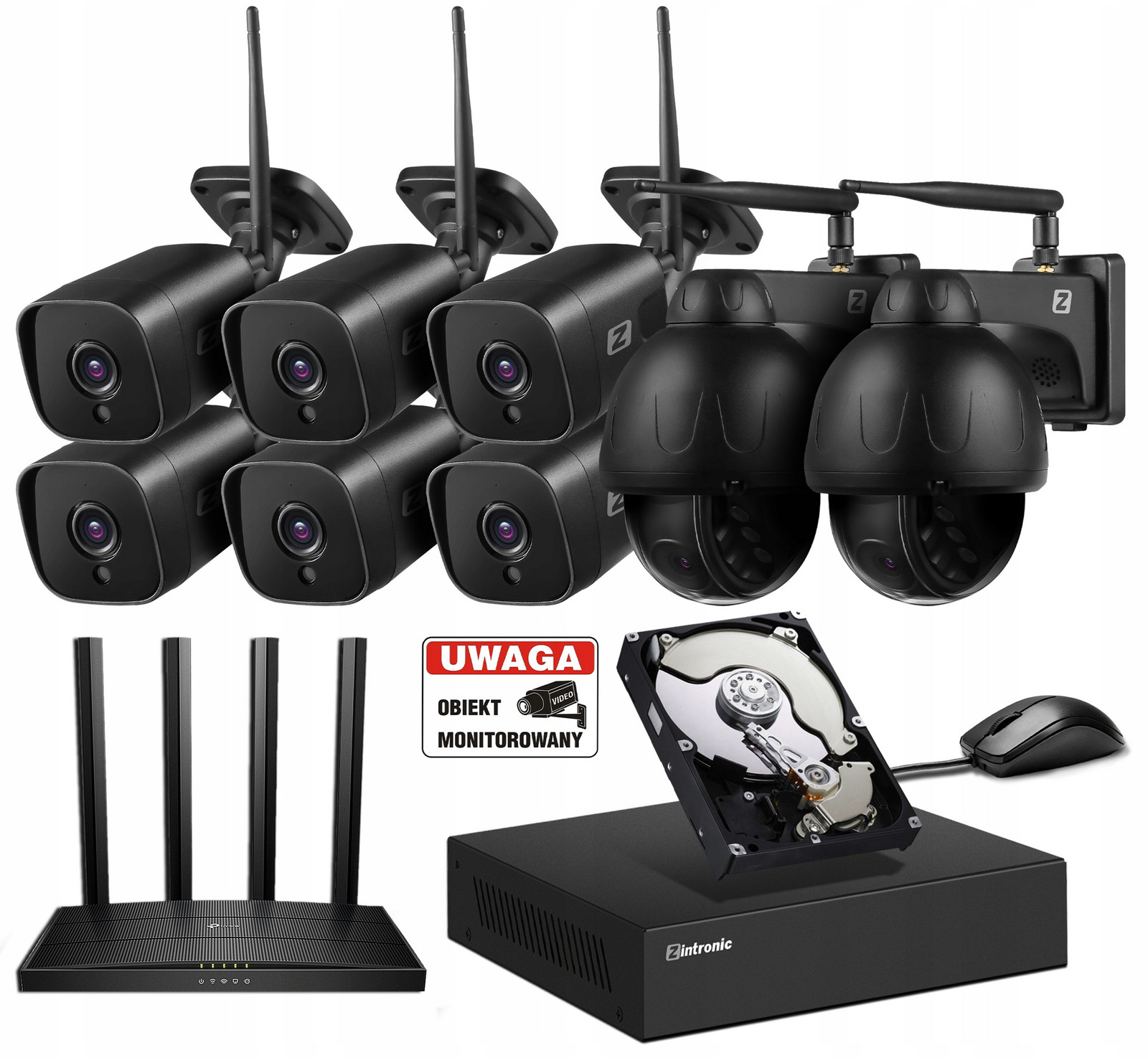 Sada pro Monitoring 8 WiFi kamer 5Mpx 4TB