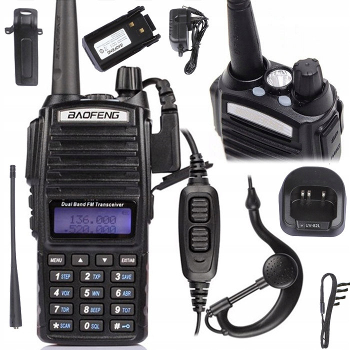 Baofeng UV-82 8W Vysílačka Radiotelefon Walkie Talkie Vhf Skener Uhf