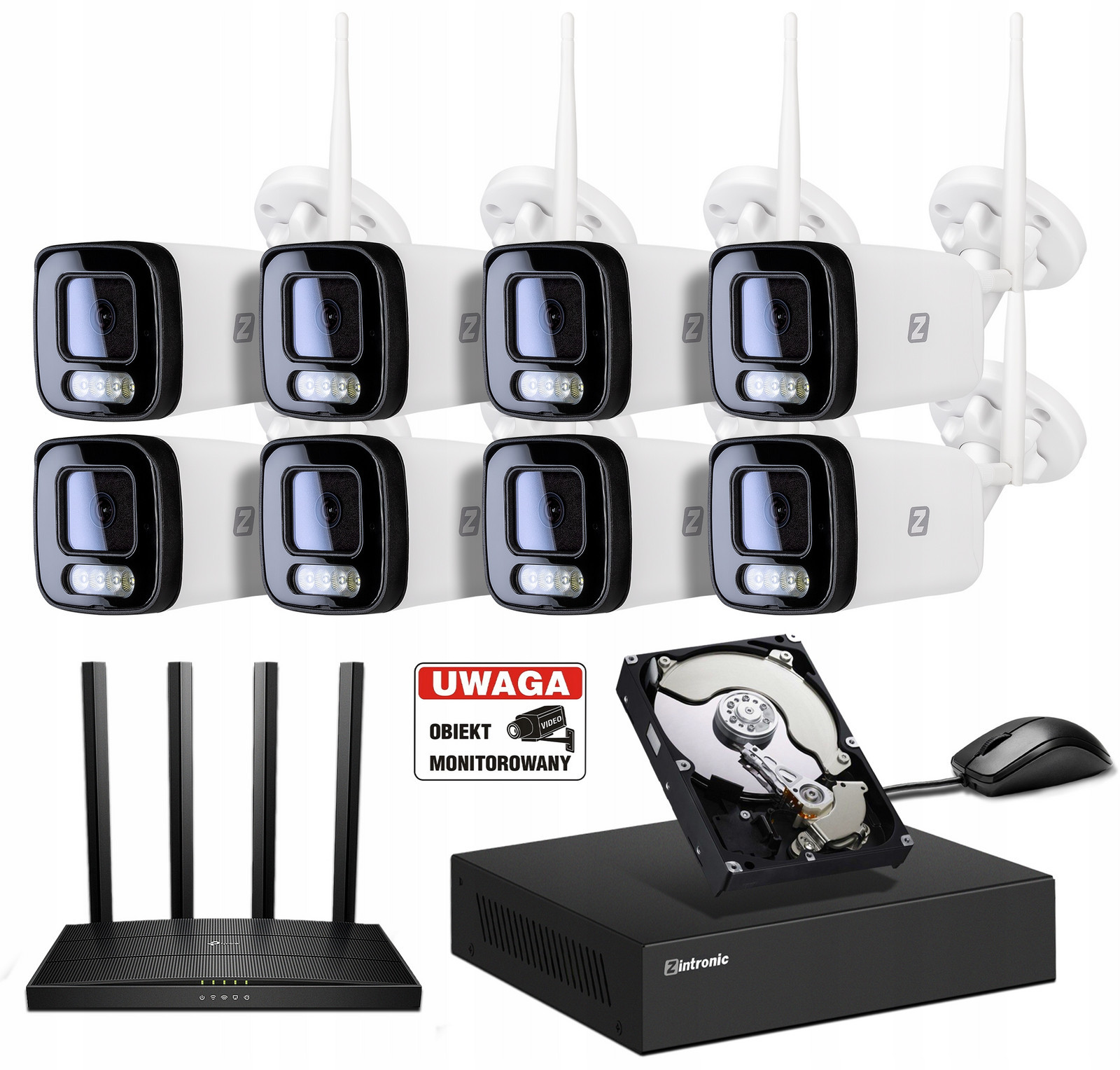 Sada pro Ip Monitorování WiFi 8 Kamer 4MPx