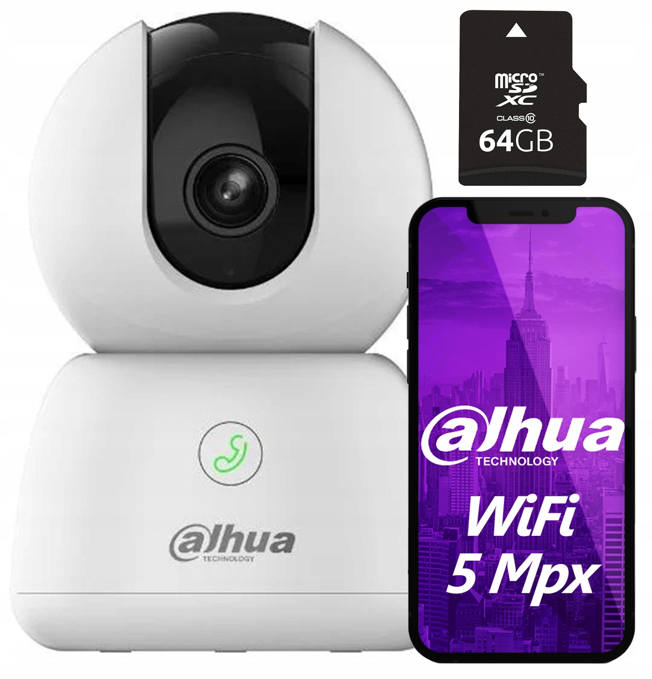 5MPx WiFi kamera Dahua H5B Hero Otočná Chůvička Mikrofon Reproduktor Sd 64GB