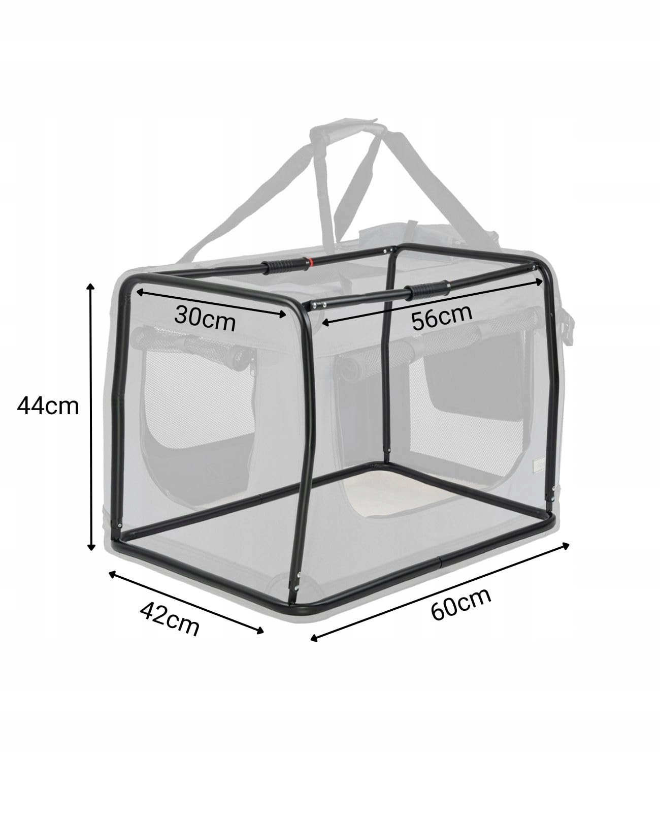 Lionto Skládací Přepravka pro psy a kočky 60x42x44 cm Šedá