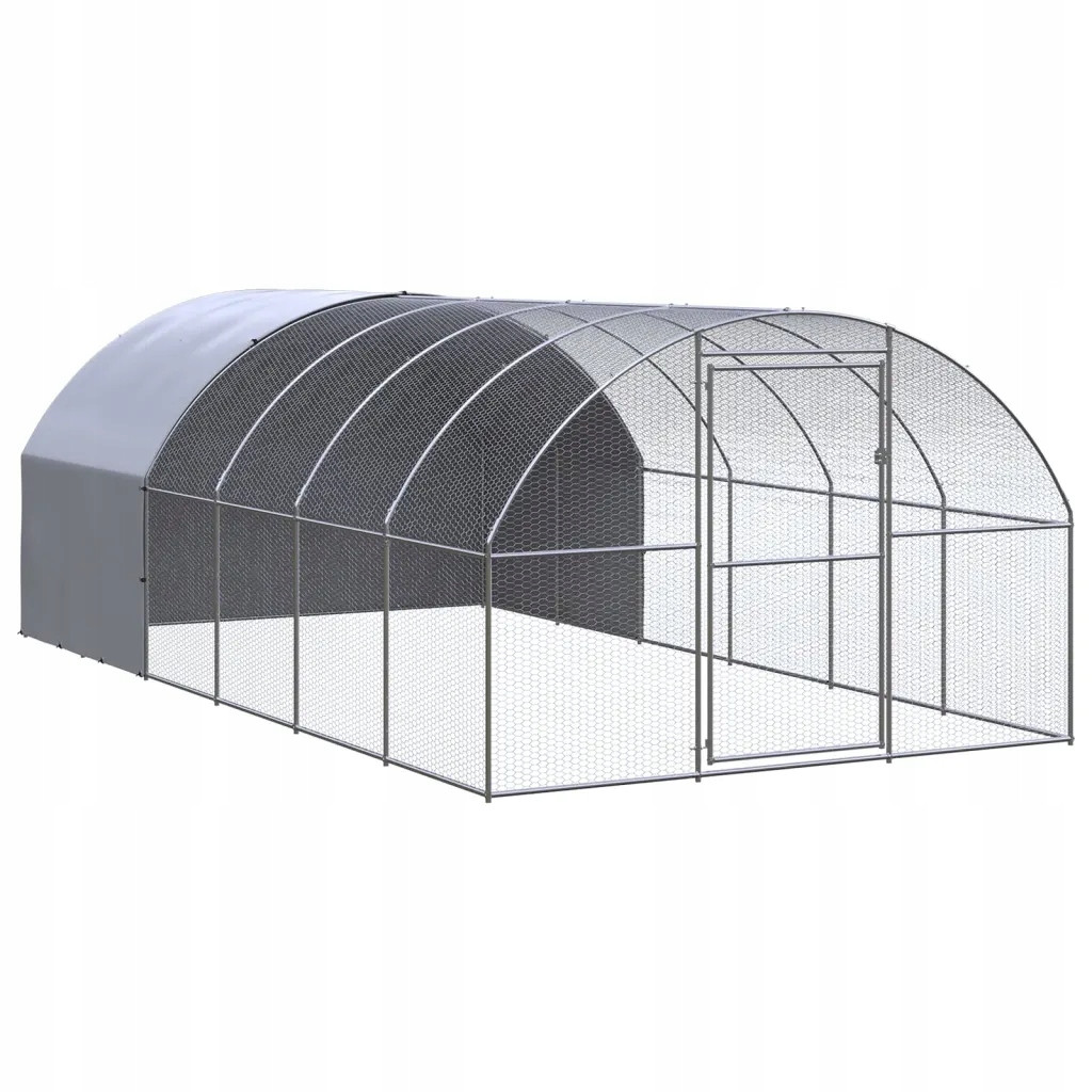 Venkovní klec pro kuřata, 3x6x2 m, ocel galvanizovaná