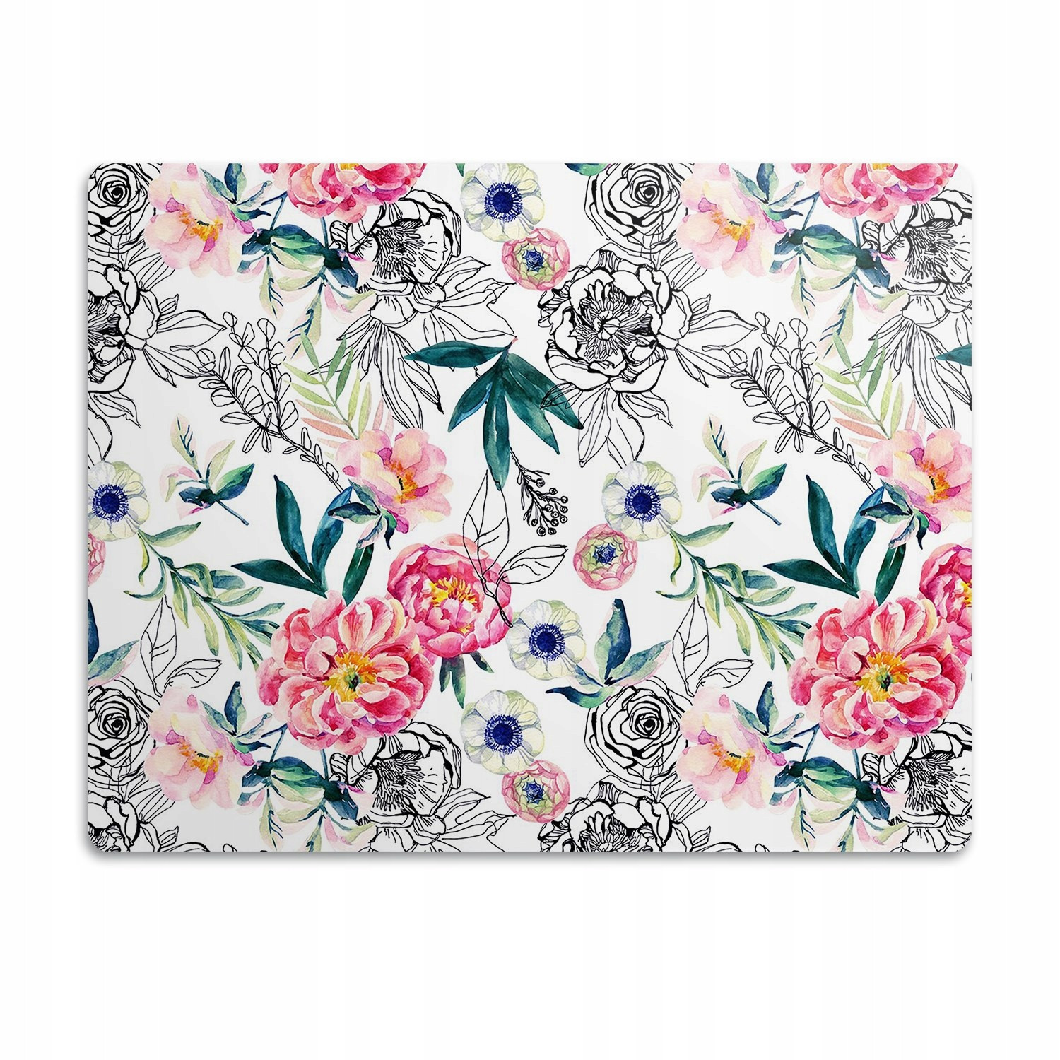 Pro kočky podložka pod záchod Akvarelové květy 90x60cm