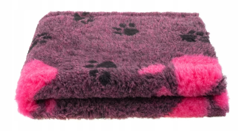 DryBed Blovi VetBed A+ pelíšek třešňově růžový s tlapkami L 150cm x 100cm