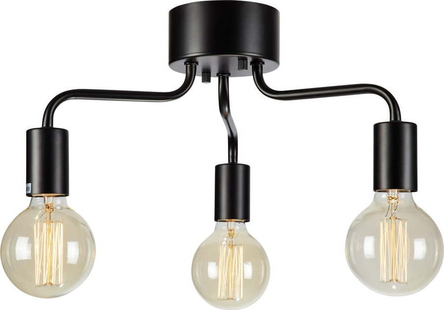 Černé stropní svítidlo s kovovým stínidlem 38x38 cm Avery – Markslöjd