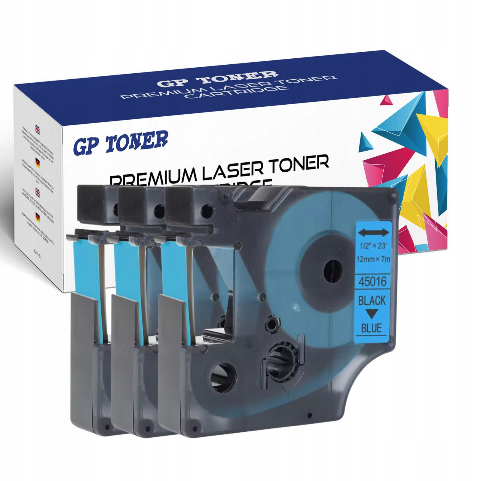 3x Páska pro Dymo D1 12mm 7m Modročerná 45016 Odolná a Spolehlivá