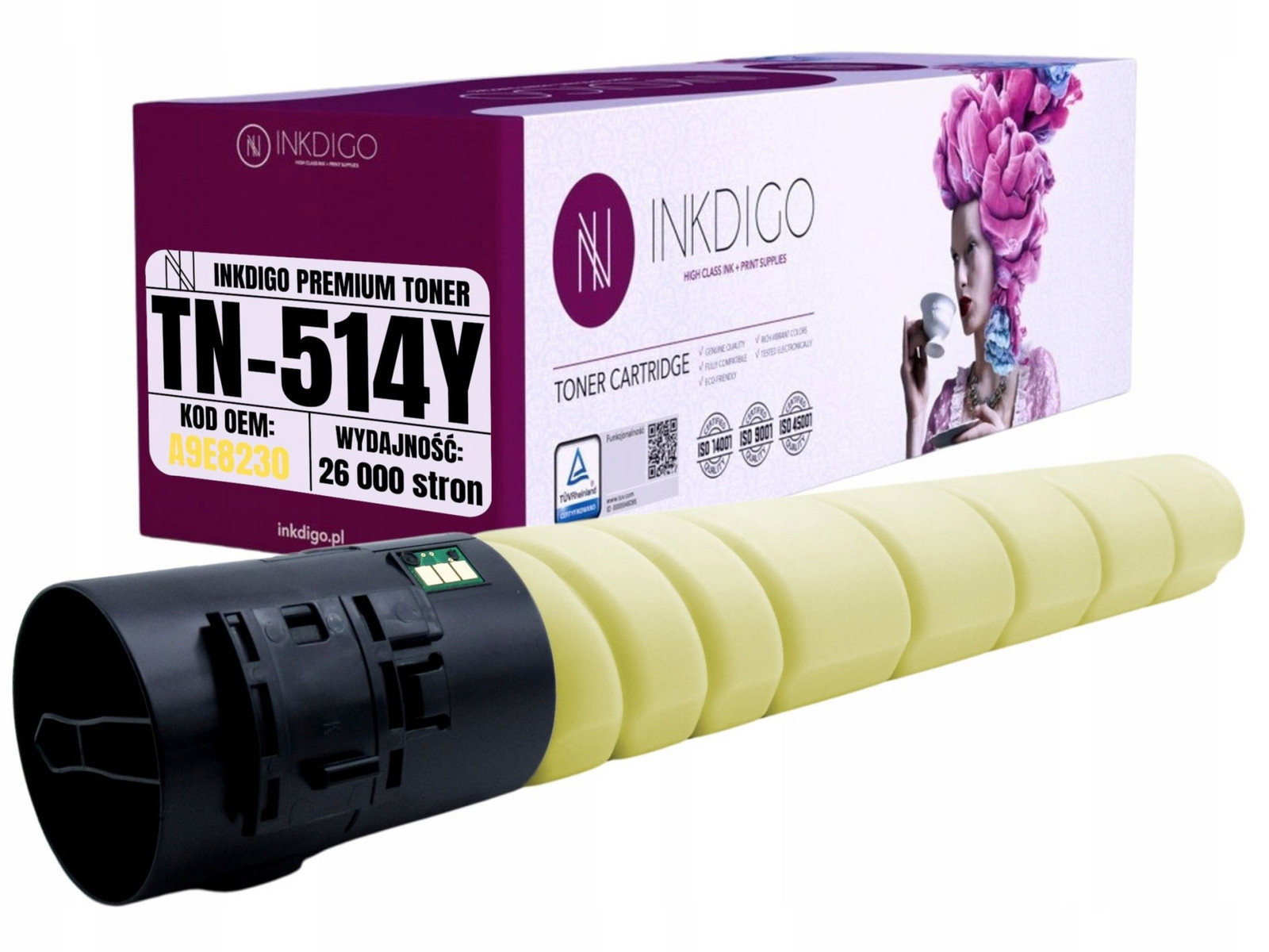 Náhradní Toner TN514Y Pro Tiskárnu Konica Minolta Bizhub C458 C558 C658