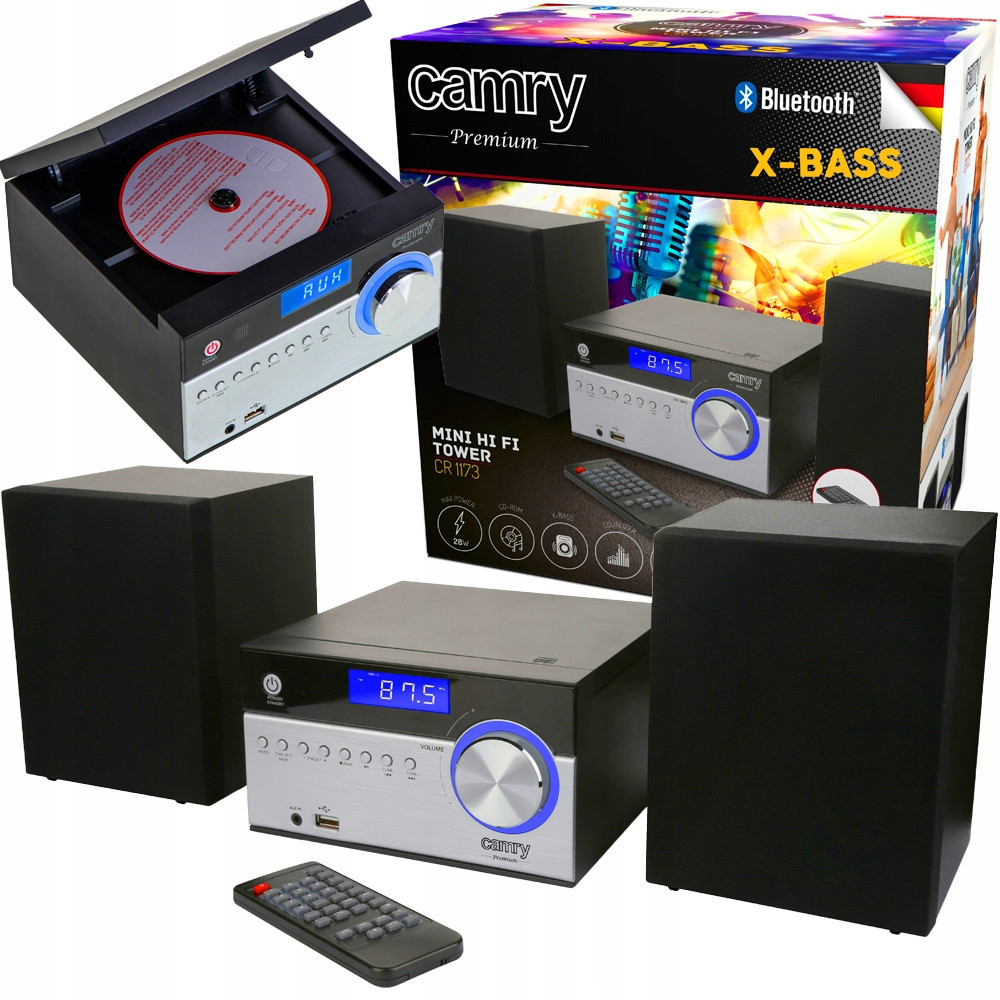 Mini Stereo věž 2 HiFi CD reproduktory Usb Aux Blutooth Fm/am X-bass Dálkové ovládání