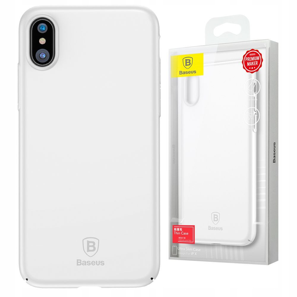 Pouzdro Kryt Zadní Kryt Baseus Ultra Slim Case Bílé pro Apple iPhone X 10