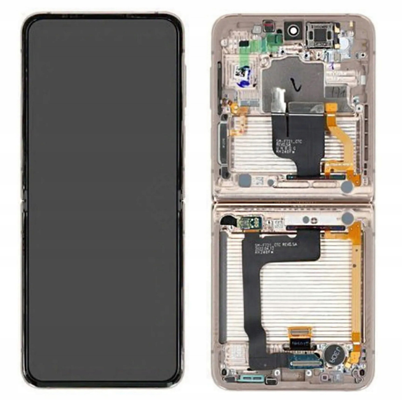 Org LCD displej Samsung Galaxy Z Flip 4 5G 2022 SM-F721 Zlatý S Rámečkem