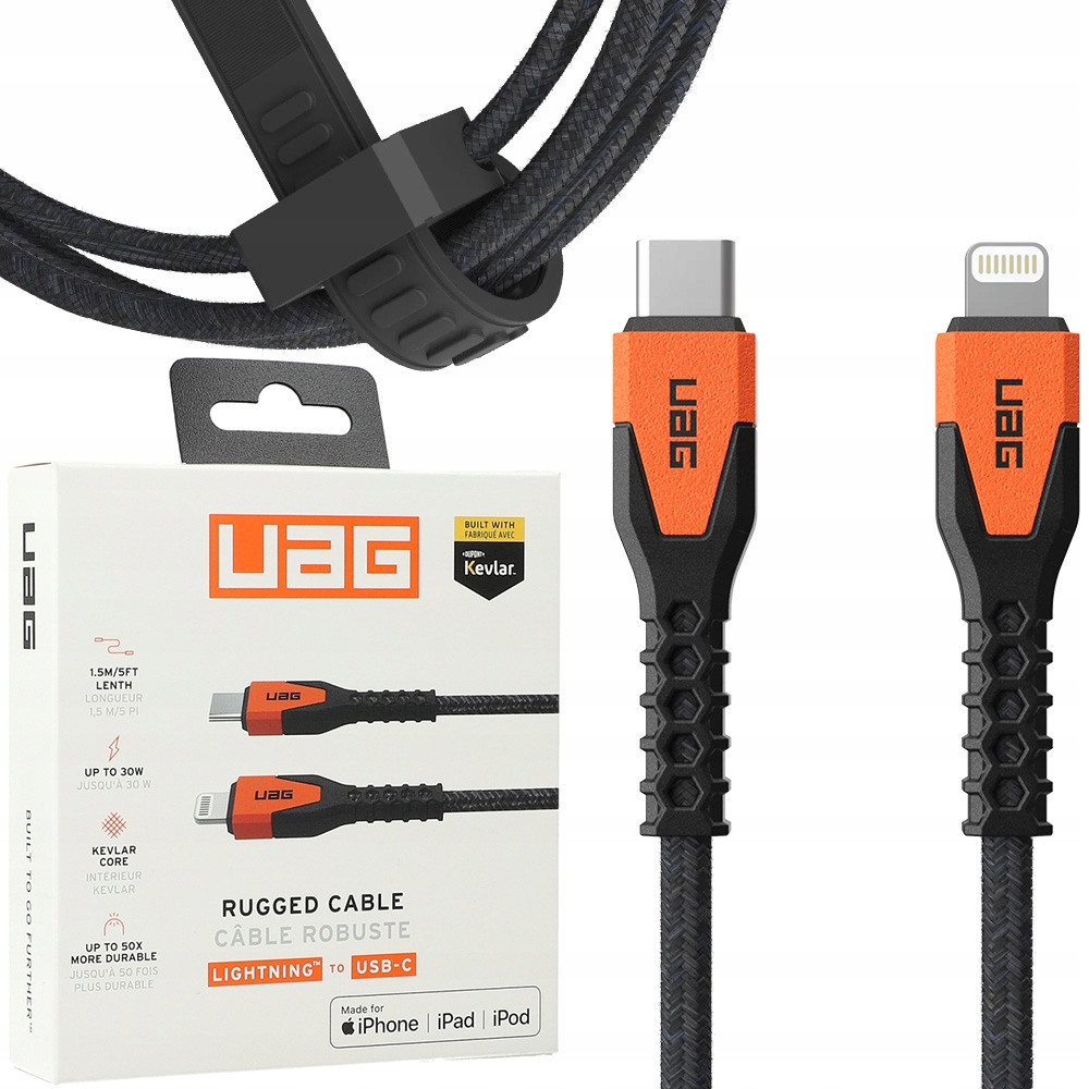 Kabel Usb-c na Lightning kabel 30W 1.5m pro telefon pancéřový z nylonu Uag