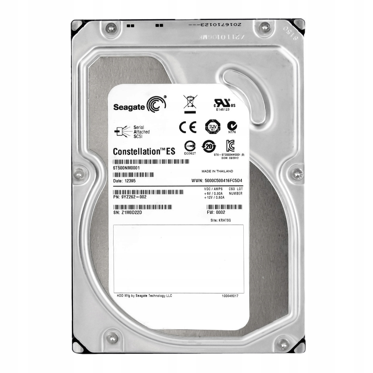 Seagate Constellation Es 500GB 7,2K 64MB SAS-2 3,5'' ST500NM0001