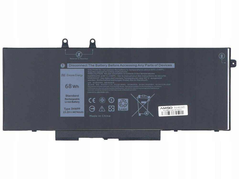 Baterie Encore Energy pro Dell Latitude 5501 5401 68Wh 15,2V 4474mAh 3HWPP