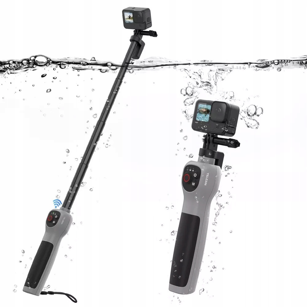 Hůl Monopod Selfie Stick 87cm Dálkové ovládání Vodotěsné pro GoPro 13 12 11 10 9 8