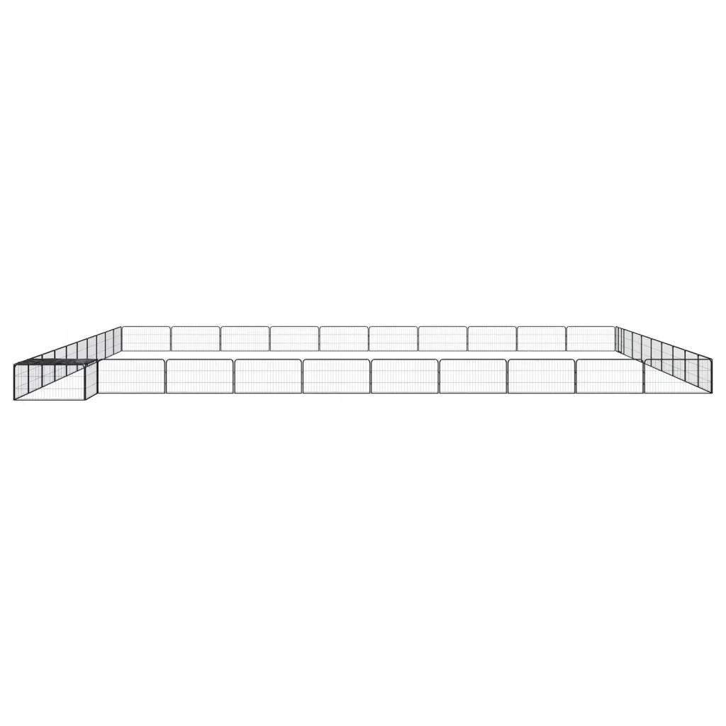Kotec pro psa, 40 panelů, černá, 100x50 cm, ocel