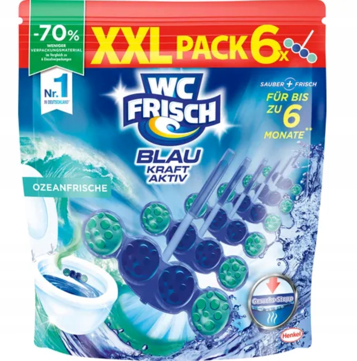 Wc Frisch Kraft-activ přívěsek na Wc 6x50g Ocean De