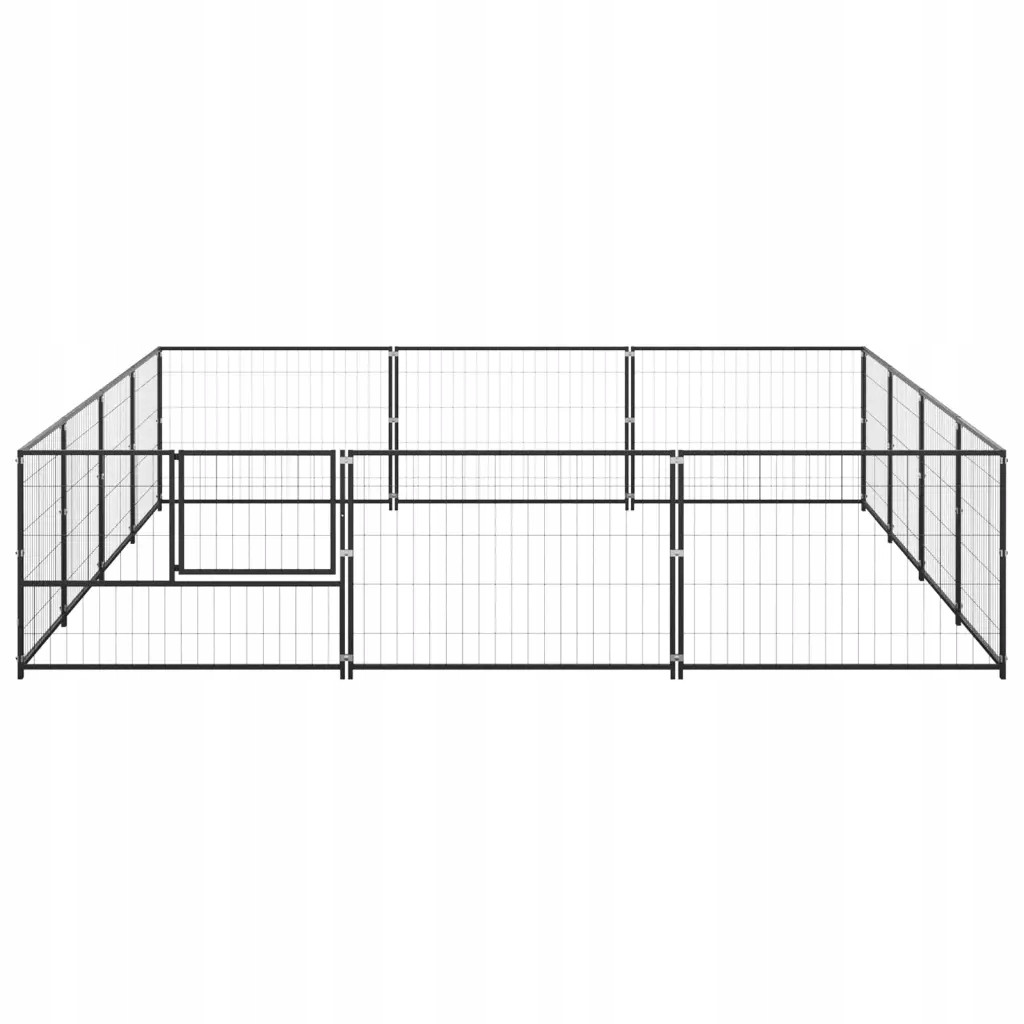 Kotec pro psa, černá, 12 m², ocelová