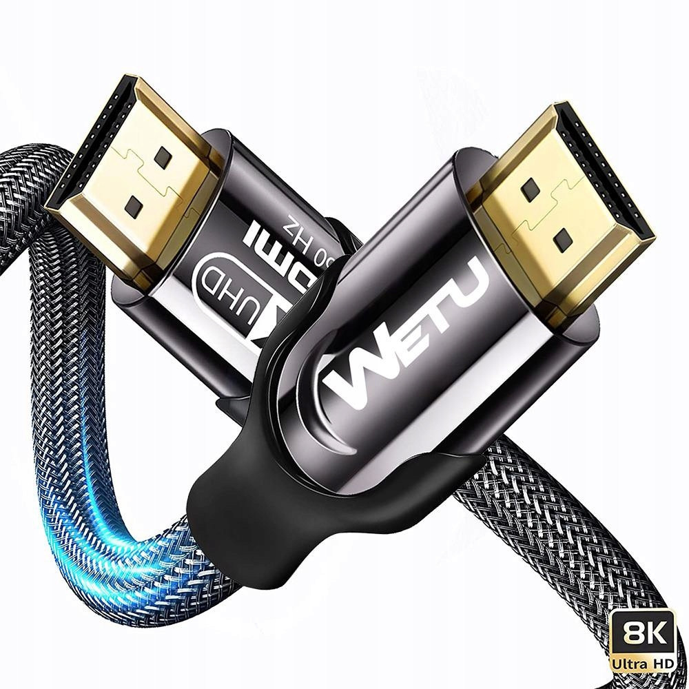 Kabel Hdmi 2.1 Wetu 8K 4K 120Hz Ultra High Speed 48Gb 5m Premium