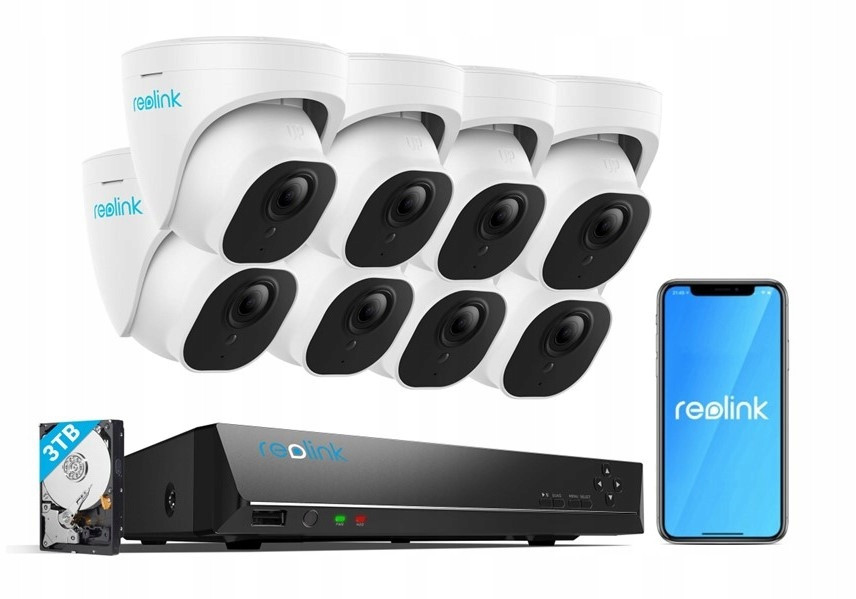 Set Reolink RLK16-820D8-A (8x kamera RLC-820+rekordér 3TB disk)