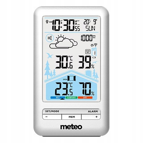 Meteostanice Meteo Meteorologická Dcf Počasínka Hodiny Budík Barometr