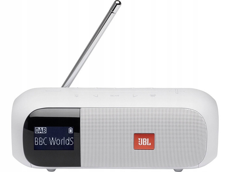 Rádio Jbl Tuner 2 Barva Bílá Dab+ Fm Bluetooth IPX7 LCD Přenosné Mono