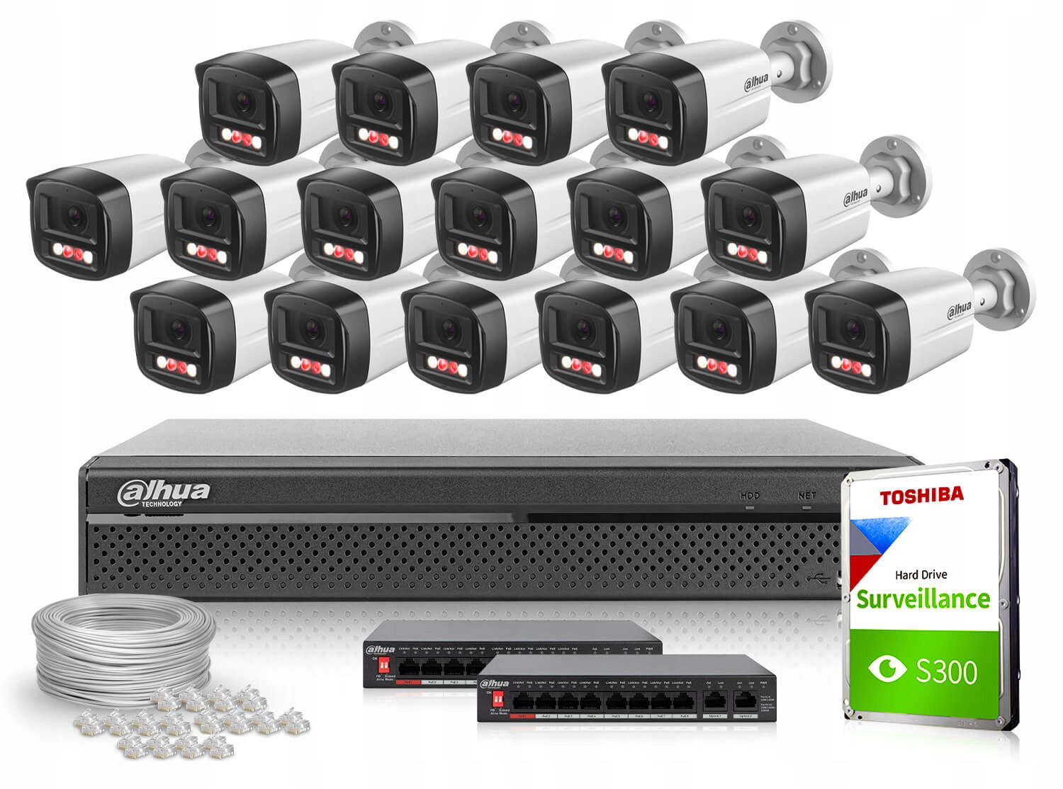 Monitorovací sada 16x IPC-HFW1439TL1-A-IL-0280B 1x NVR4216HS-4KS3 Dahua