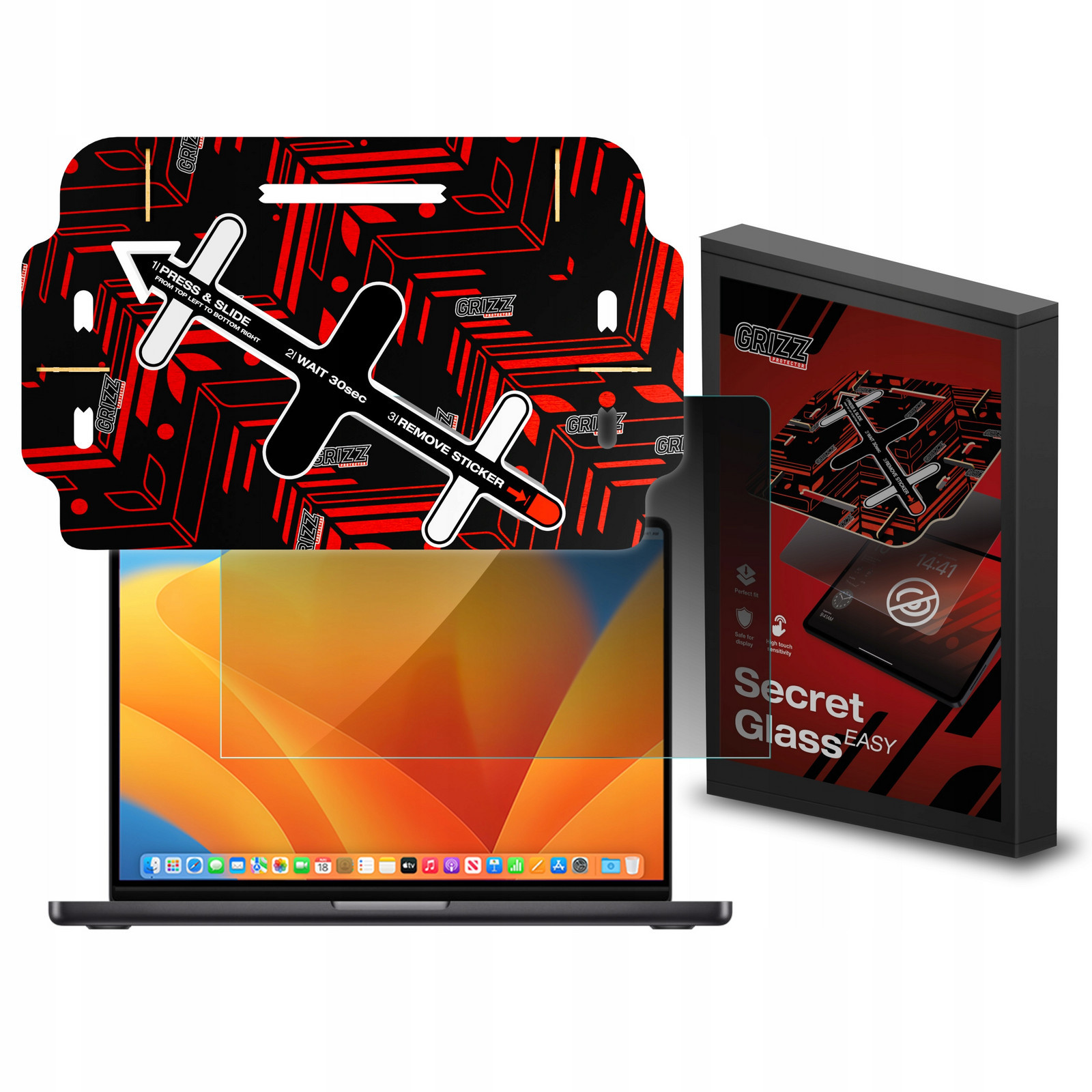 Sklo S Privátním Filtrem s rámečkem pro montáž pro Apple MacBook Pro 14