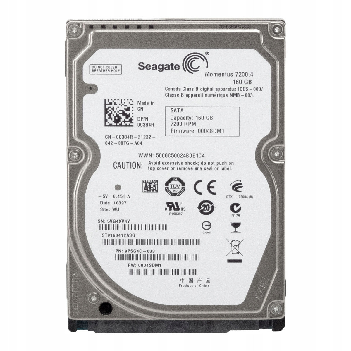 Dell 0C384R 160GB Sata II 7.2k 16MB 2.5'' ST9160412ASG