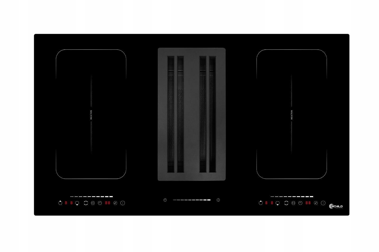 Indukční varná deska s odsavačem par kombinovaná pole Schild 7000W 90cm 900mm